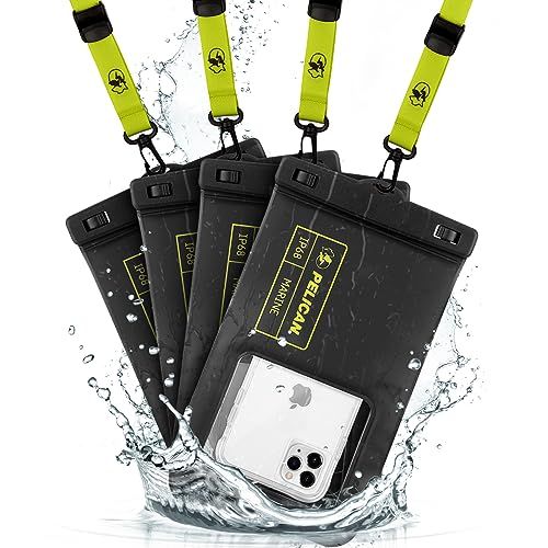【Pelican】 IP68 (防塵防水規格最高等級) ペリカン スマホ 防水ポーチ 防水ケース XLサイズ 4個セット 〔最大 7.0 インチ スマートフォン対応〕 ペリカン Marine Waterproof Floating Pouch 33d1b371