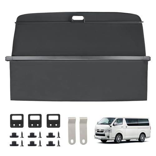 トノカバー ハイエース 200系 S-GL専用 PUレザー ロールシェード型 プライバシー保護 盗難防止 車用カーテン 防水 日除け 紫外線対策 収納簡単 伸縮式 内装アクセサリー レジアスエース対応as 55211085