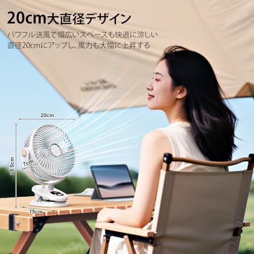 iNeibo USB扇風機 卓上扇風機 【自動首振り&10000mAh電池内蔵】 キャンプ扇風機 USBファン サーキュレーター 卓上 小型 クリップ LEDライト搭載 TYPE-C急速充電 風量5段階調節 最大40時間連続使用 電池残量表示 ebb1d986