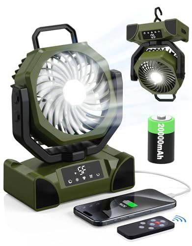 【2025新登場 涼風マスター】KINGLEAD 20000mAhキャンプ扇風機 DCモーター 5段階風量 3色調光 LEDディスプレイ タッチ操作 TYPE-C 充電式 自動首振り 睡眠モード タイマー機能 コンパクト サーキュレーター 卓 7412d37e