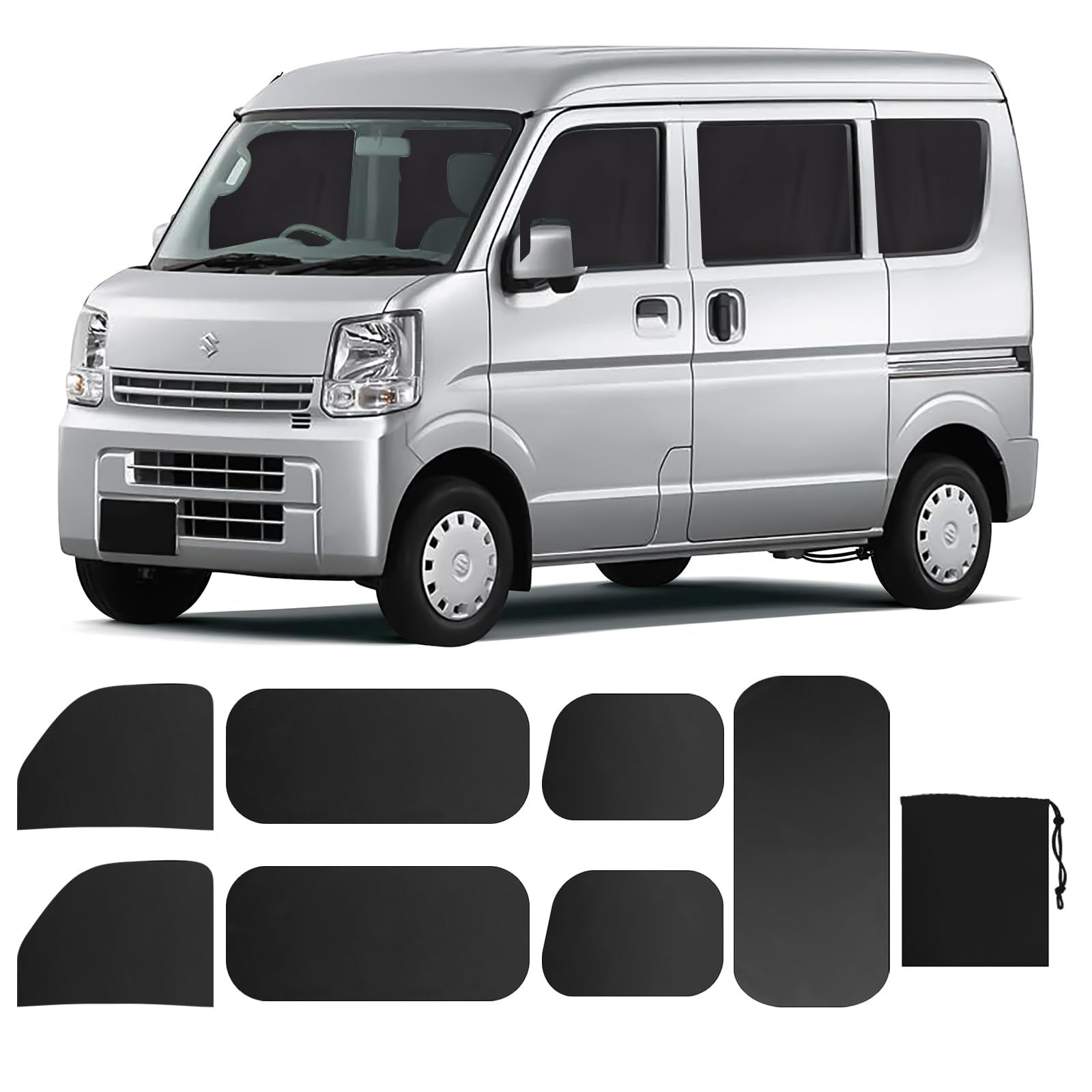 ZATOOTO 車用 カーテン スズキ エブリイ EVERY (DA17V JOIN/PC/PAリミテッド/PA)専用 マグネット 車中泊カーテン 遮光 車種専用用品7枚セット カー用品 ブラック CT111-BK7as 4e11346a
