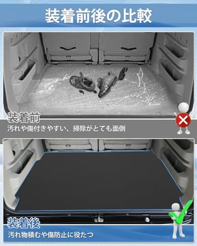 Mixsuper スズキ エブリイワゴン da17w ラゲッジマット 2D トランクマット every wagonに適用 ラゲッジトレイ 荷室マット 防水 2015年2月-現行 エブリイ パーツ PVC滑り止め素材 巻け収納 耐摩擦 耐汚れ 21a450d9
