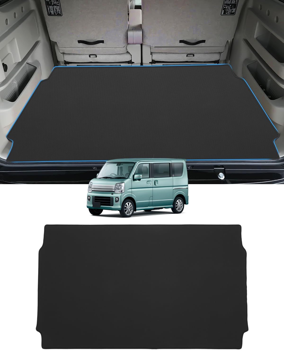Mixsuper スズキ エブリイワゴン da17w ラゲッジマット 2D トランクマット every wagonに適用 ラゲッジトレイ 荷室マット 防水 2015年2月-現行 エブリイ パーツ PVC滑り止め素材 巻け収納 耐摩擦 耐汚れ 21a450d9