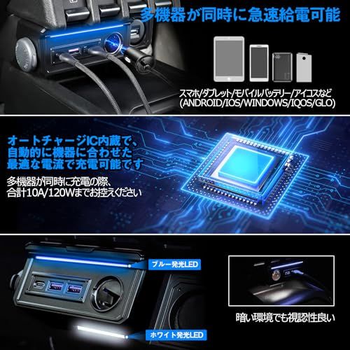 OPPLIGHT ジムニー アクセサリー 増設電源ユニット ジムニー JB64W ジムニーシエラ JB74W ジムニーノマド JC74W 専用設計 コンソール パーツ内装 QC3.0 USB Type-C シガーソケット スマホ充電 急速に同 3d9d6400