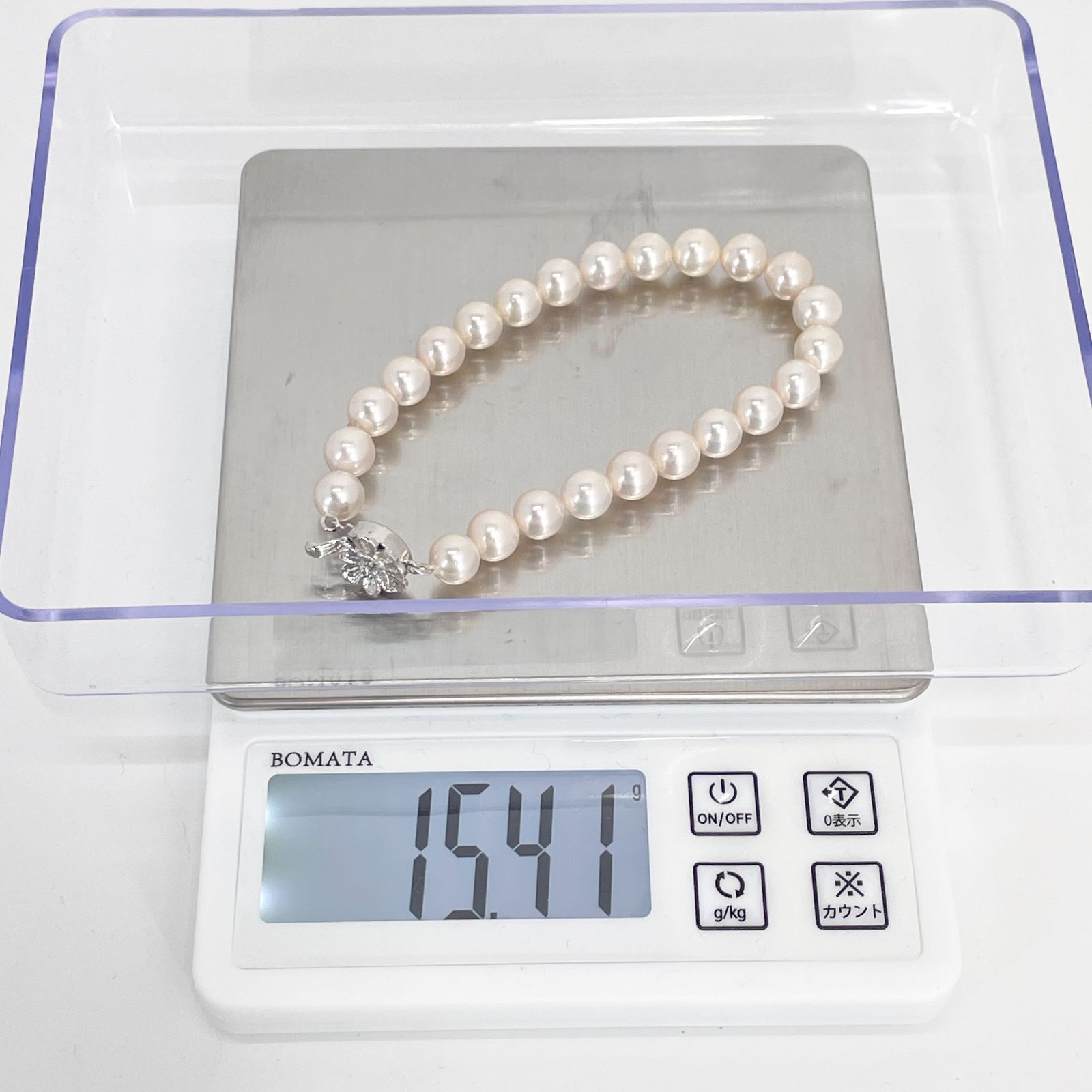 7.3mm シルバー パール ブレスレット SILVER /24-988M 7.3mm シルバー パール ブレスレット SILVER /24-988M