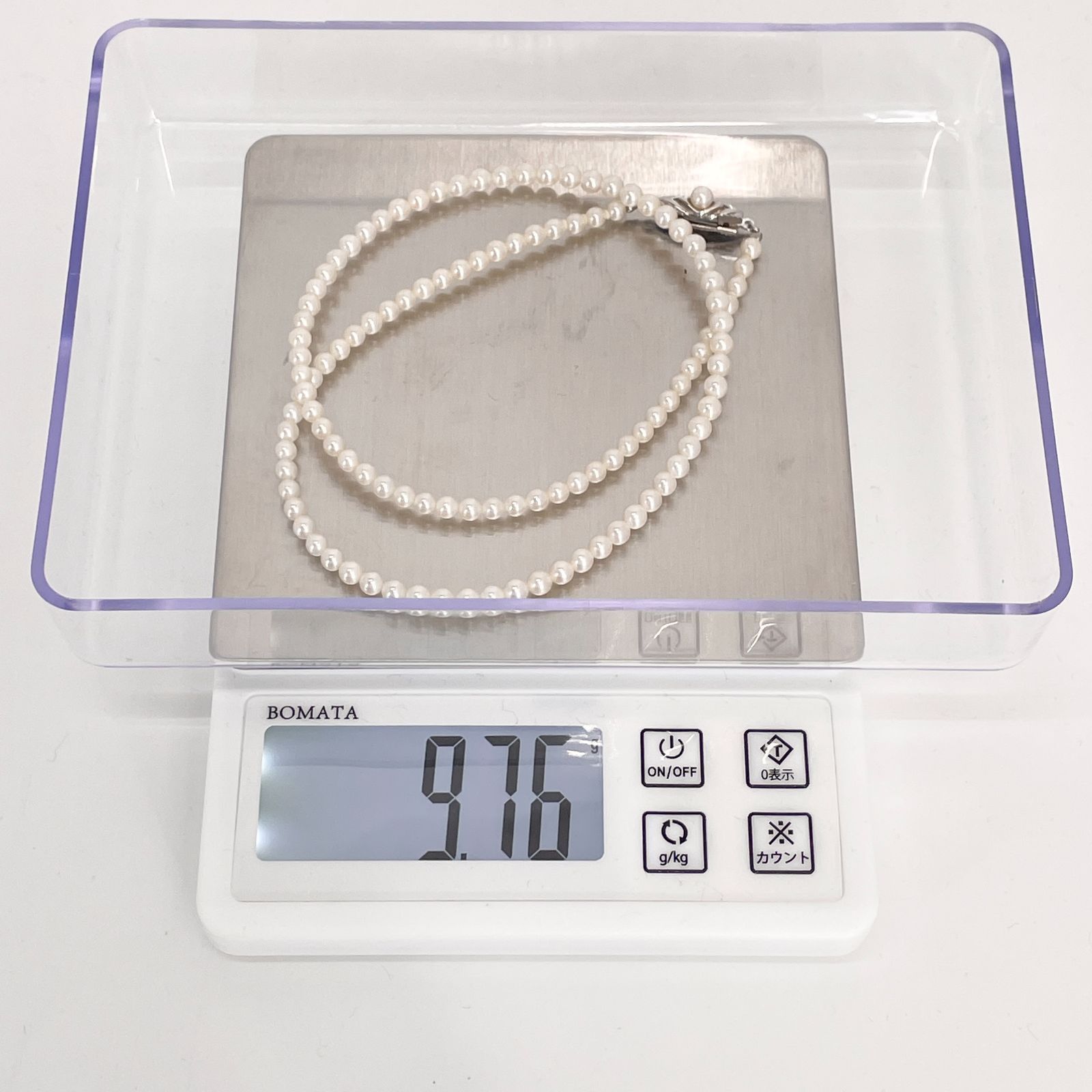 3.8mm ベビーパール ネックレス シルバー /24-989M