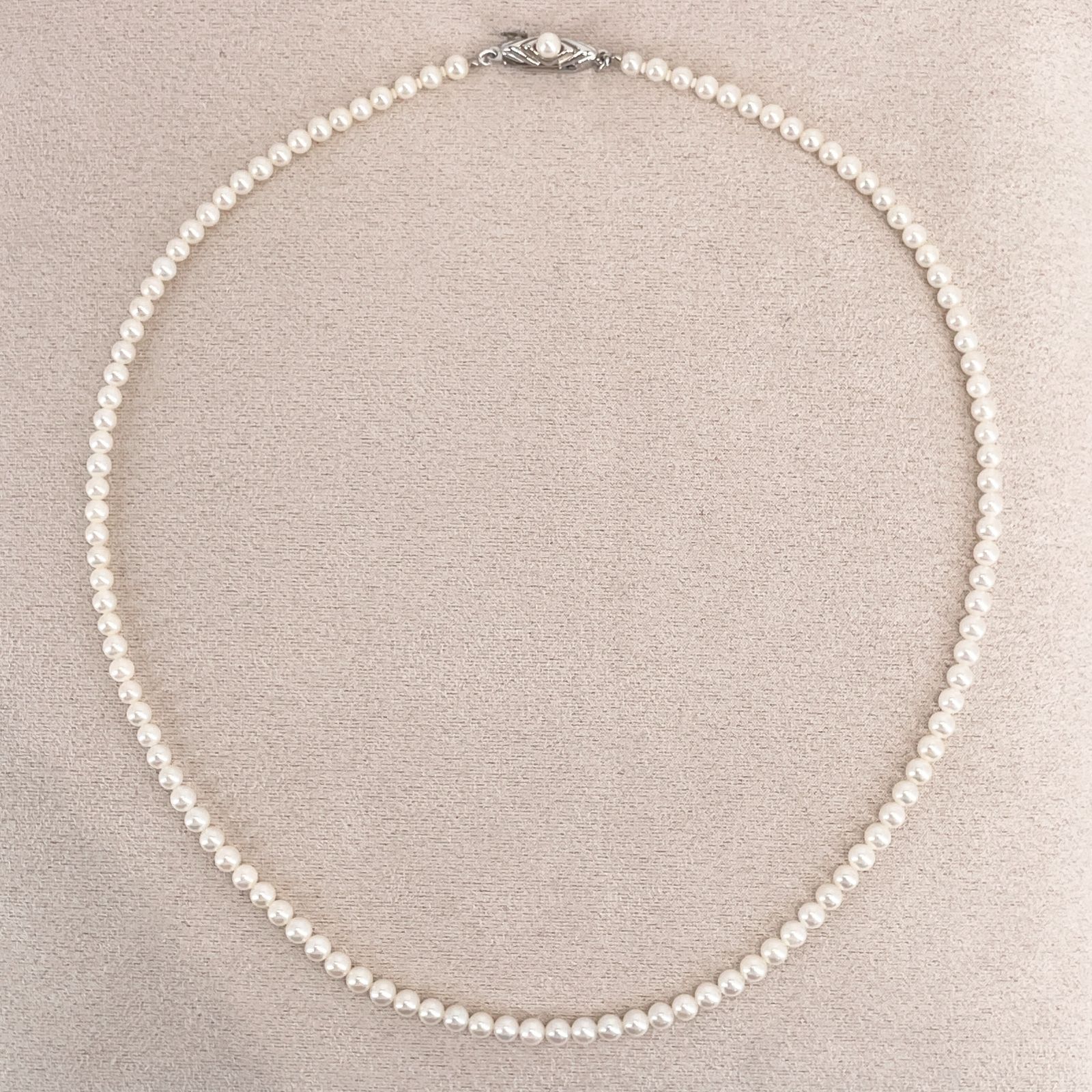 3.8mm ベビーパール ネックレス シルバー /24-989M