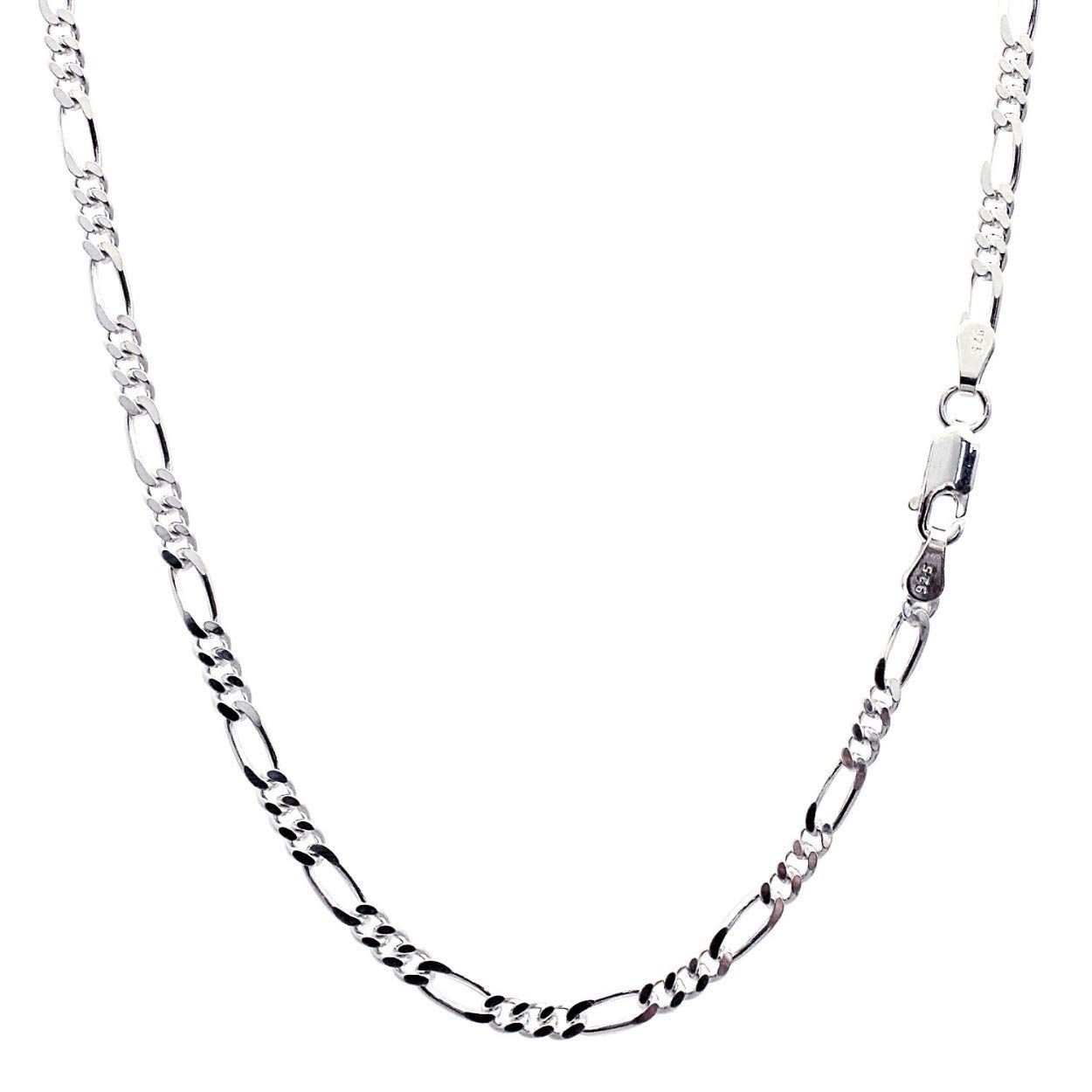 Sears シアーズ フィガロ 2面カット 喜平チェーンネックレス 925刻印 幅3.4mm 長さ60cm メンズ レディース【シルバー925 幅フィガロ2面チェーン 幅 3.4mm 長さ 60cm】