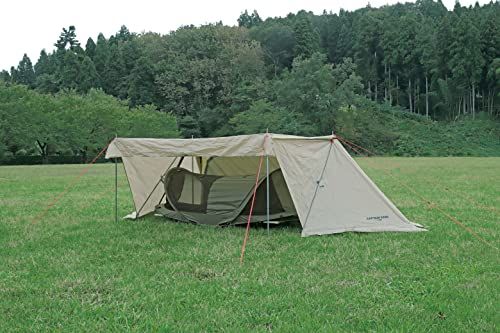 キャプテンスタッグ(CAPTAIN STAG) ポップアップテント ワンタッチテント 1 人用 蚊帳 テント ハーフメッシュルーム 室内ポケット付き ペグ用ループ付き 収納バッグ付き オリーブ UB-2015★ a5b23734