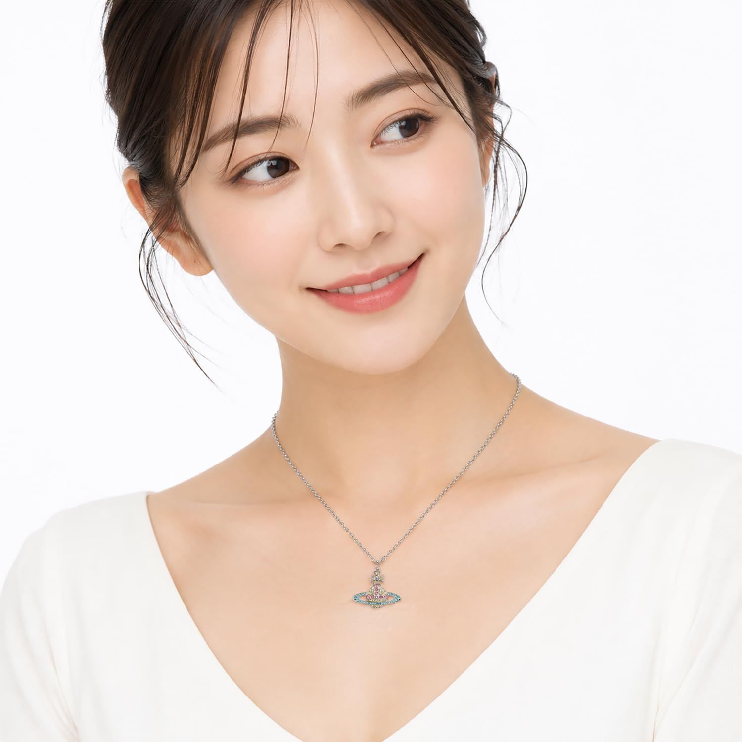 [ヴィヴィアンウエストウッド] ネックレス ペンダント KIKA レディース シルバー アクア マルチカラー 6302009402P708 ジュエリー [並行輸入品]