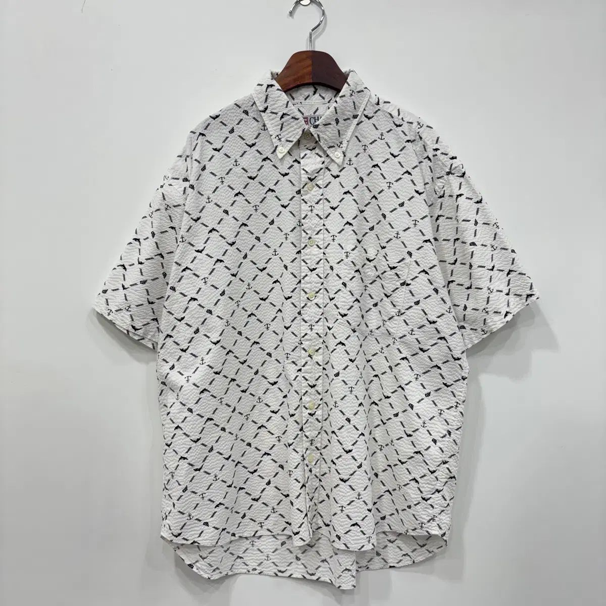 CHAPS Ralph Lauren シアサッカー 半袖 シャツ XL