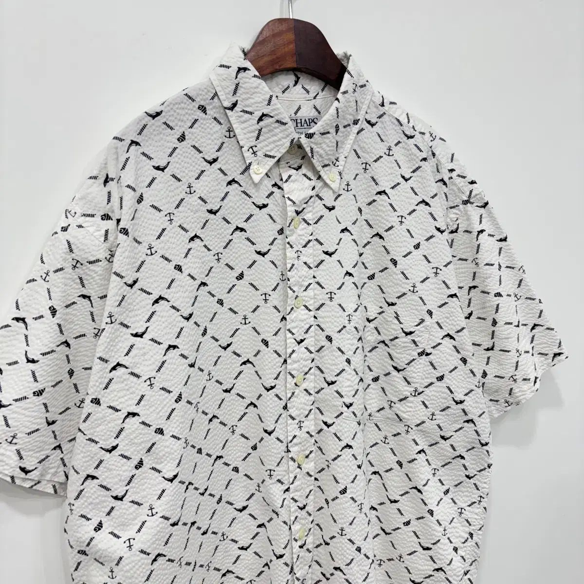 CHAPS Ralph Lauren シアサッカー 半袖 シャツ XL