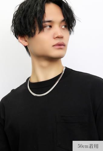 ファイテン チタンネックレス 平喜平 幅5.5mm 純チタン製 スポーツ 健康 日本製 phiten 40cm 50cm 60cm 70cm メンズ【50.0 センチメートル】