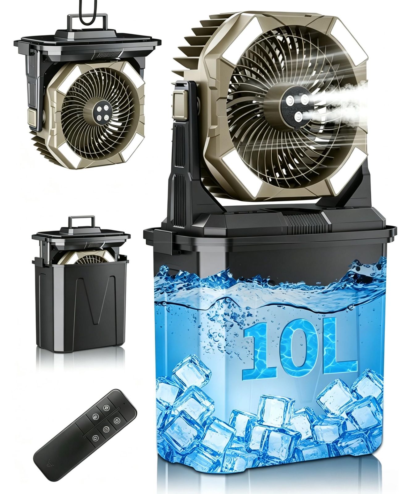 【新品】キャンプ 扇風機 ミストファン 40000mAh大容量 アウトドアファン 10L水タンク 噴霧機能 DCモーター 静音 瞬間冷却 卓上扇風機 上下首振り 照明付き 超長時間連続使用 風量4段階調節 Type-C充電式 吊り下げ可 タイ 826e5bc8