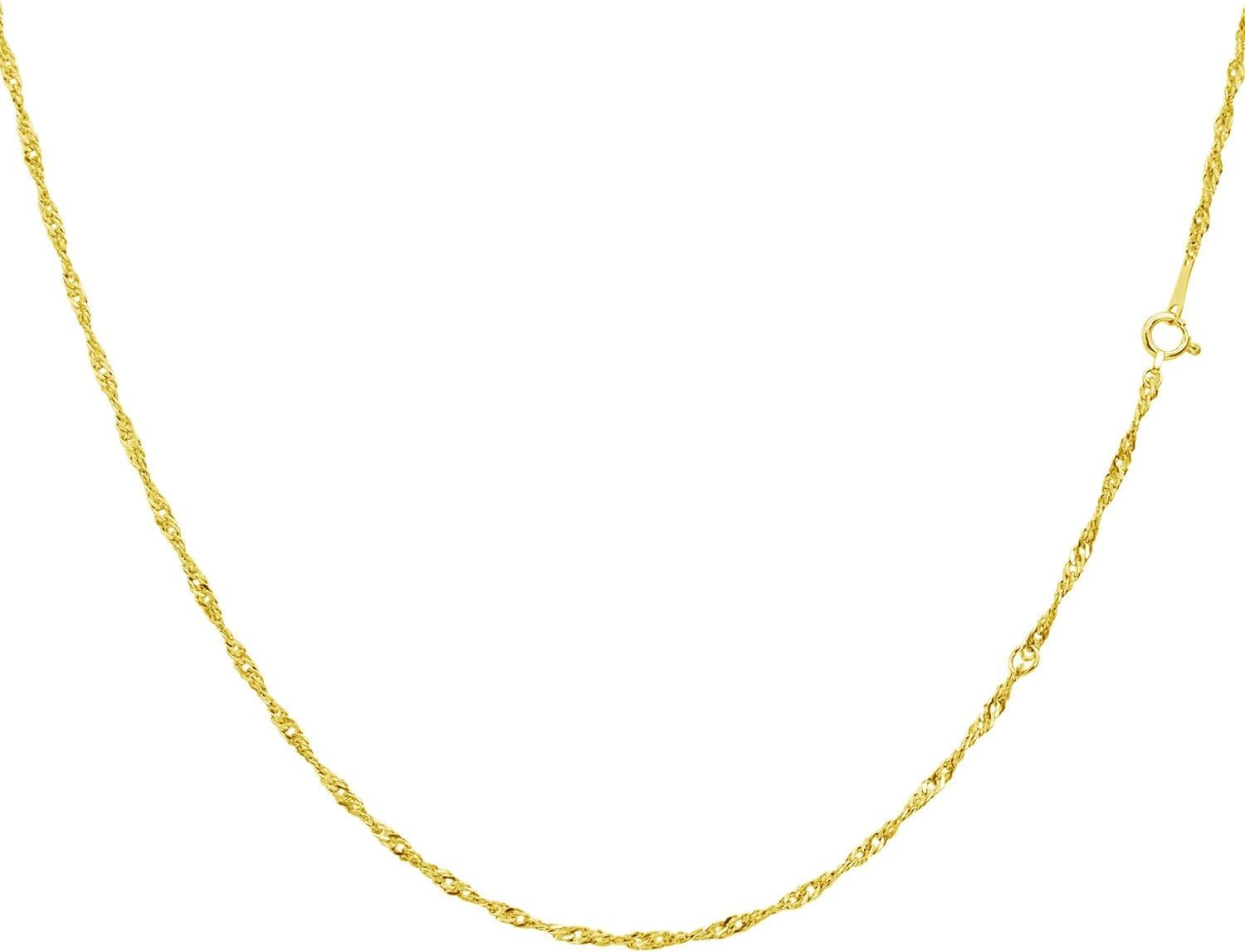 [ララクリスティー] ネックレス チェーン スクリュー K18 ゴールド 線径0.33 幅 約 1.9mm 長さ 40cm lc97-004【18金 線径0.33 幅 約 1.9mm 長さ 40cm】