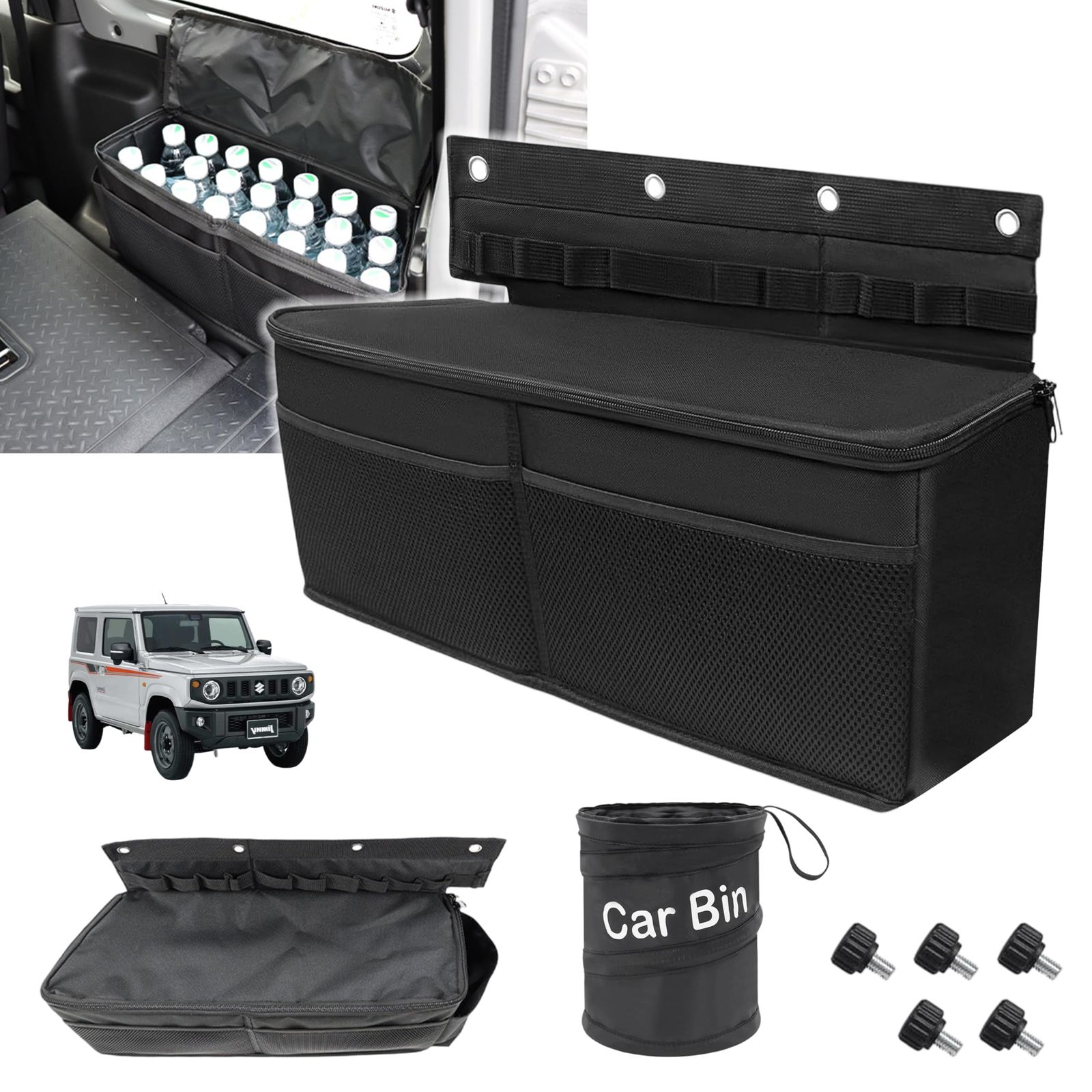 新型 ジムニー ジムニーシエラ JB64W JB74W 専用 トランク収納ボックス 車 ゴミ箱付き 大容量 折りたたみ式 マルチ収納バッグ 車種専用設計 スペース有効活用 車中泊 アウトドア 取付簡単 内装 カスタムパーツ ジムニー jb64 045f7262