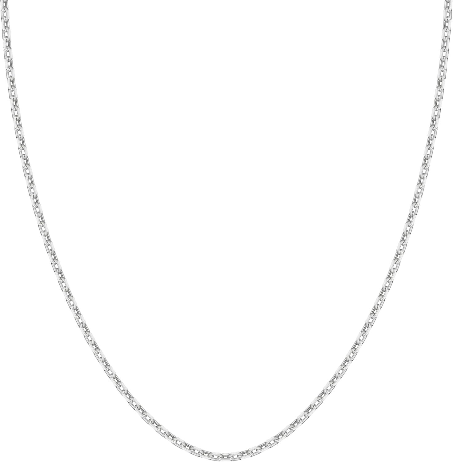 新宿銀の蔵 シルバー925 4面カット あずきチェーン 幅1.9mm 長さ55cm ロブスター金具 ネックレス メンズ レディース チェーン【45.0 センチメートル 1.9mm(引き輪) シルバー】