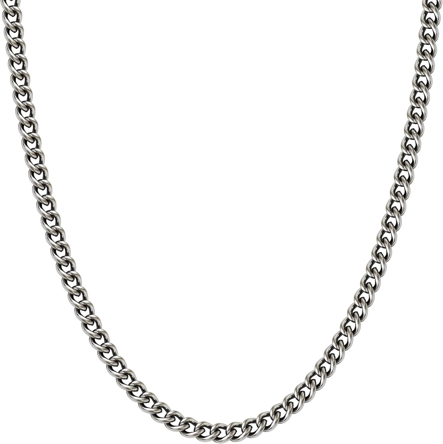 [KJファイテン] KJ [限 定 品] 日本製 チタン 幅3.3mm 長さ40～60cm ネックレス 喜平 チェーン のみ メンズ シンプル レディース スポーツ【60.0 センチメートル】