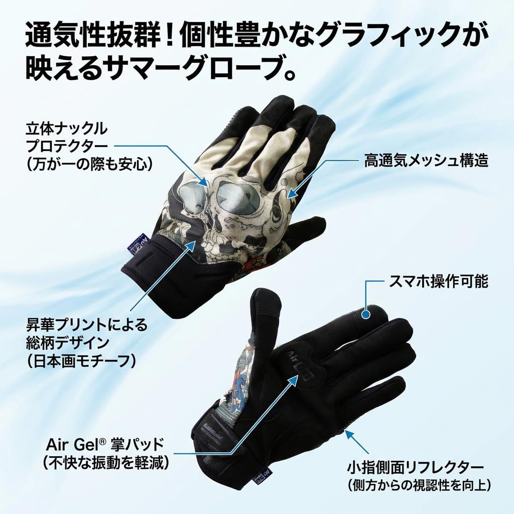 新品 山城(Yamashiro) Ideal アイディール バイク用 春 夏 メッシュ グローブ プロテクター Air Gel スマホ対応 ID-026 GRAPHICA グラフィカ 沖波裏 ブルー グレー Lサイズ ID026/BG/L 新品 山城(Yamashiro) Ideal アイディール バイク用 春 夏 メッシュ グローブ プロテクター Air Gel スマホ対応 ID-026 GRAPHICA グラフィカ 沖波裏 ブルー グレー Lサイズ ID026/BG/L