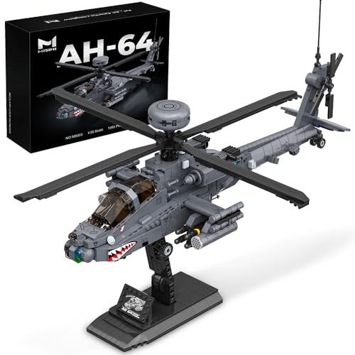 MISINI M8023 AH-64アパッチ長弓攻撃ヘリコプター積み木セット、軍用陸軍武装ヘリコプター積み木セット1383個の部品、1：35スケール、大人コレクション展示おもちゃプレゼント模型飛行機送料無料 62aa015a 12,418円
