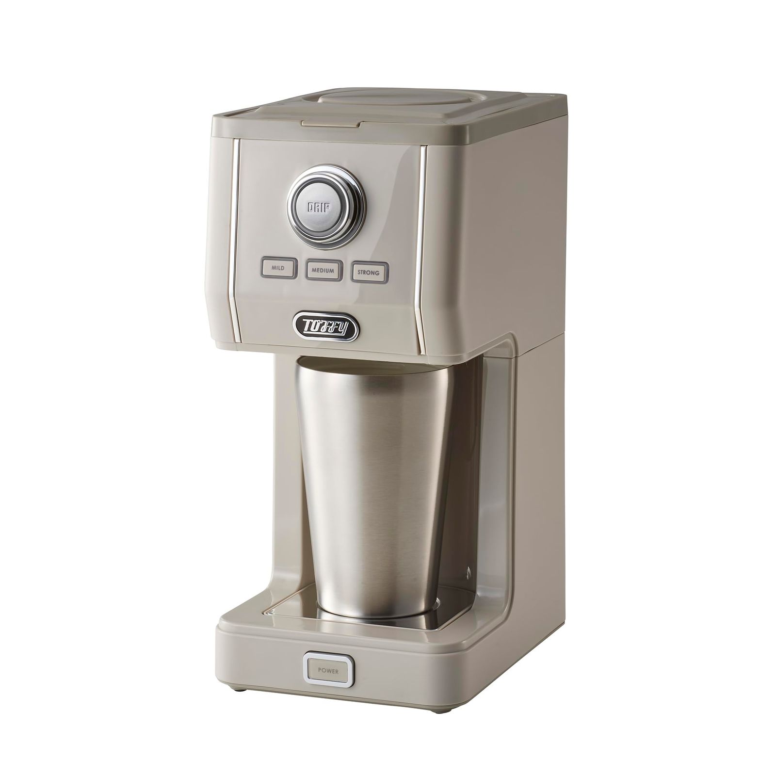 【Toffy/トフィー】 ダイレクトドリップアロマコーヒーメーカー K-CM12 カップに直接ドリップ ふたありタンブラー付き 間欠抽出 蒸らし機能 真空断熱 保温 保冷 高さ調節 K-CM12-GE (グレージュ)★