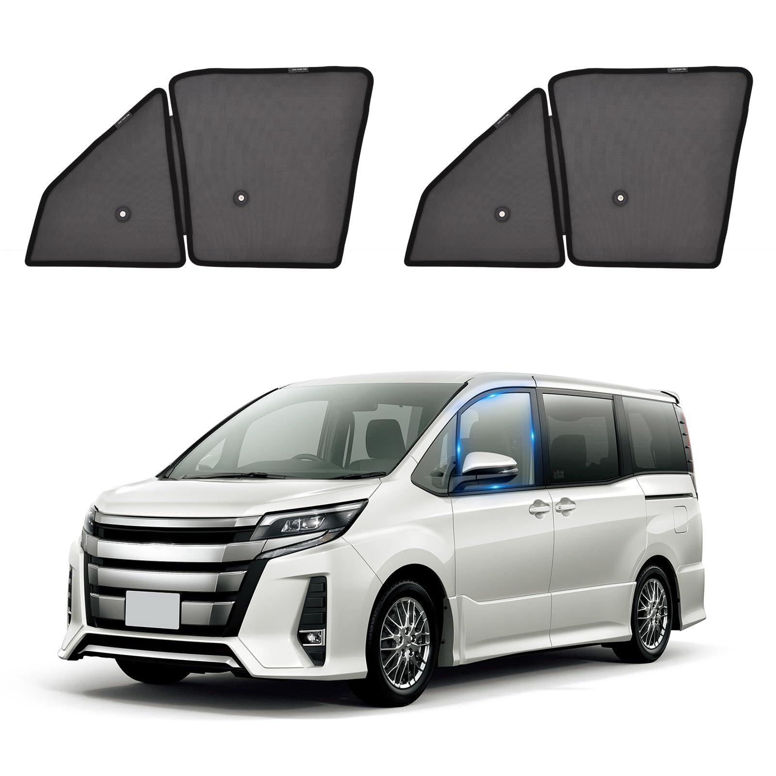ZATOOTO トヨタ ヴォクシー ノア 90系専用 メッシュカーテン マグネット式 車 カーテン 遮光 換気 車中泊 網戸 折り畳み式 サンシェード フロントサイド用 日除け UVカット メッシュサンシェード 虫よけ 車用アクセサリー 運転 b829e277