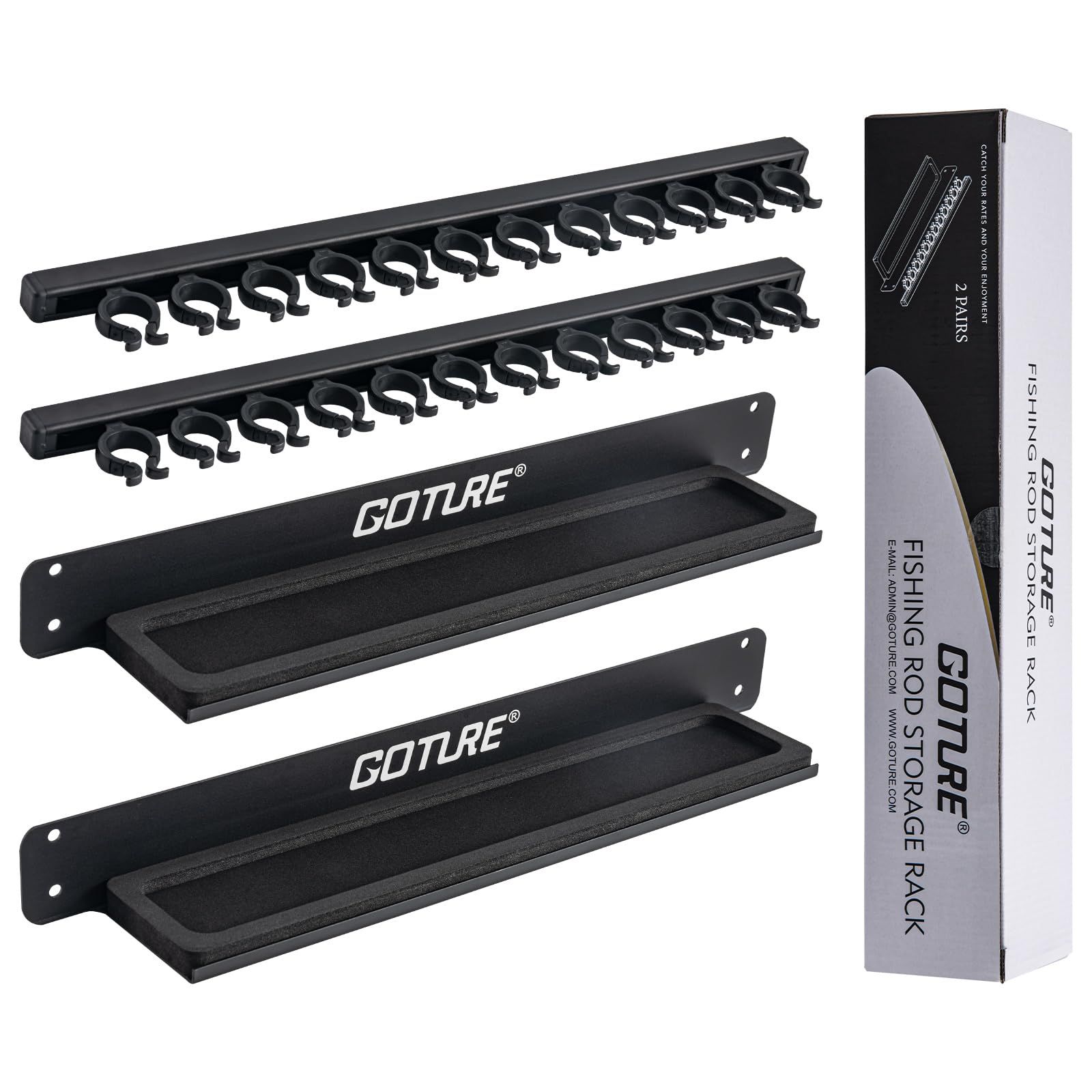 【新品】Goture ロッドスタンド 釣り 壁掛け ロッドホルダー 竿立て 最大24本収納 耐荷重10-20kg 縦置き式 釣り竿収納 省スペース 竿たて ブラック 431a27dc