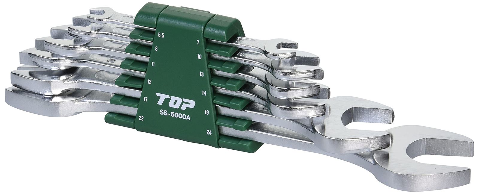 新品 トップ (TOP) ライナー スパナ ヤリ形 6丁組 セット 日本製 鍛造 スパナ用 ホルダー付 ※2個入 SS-6000A