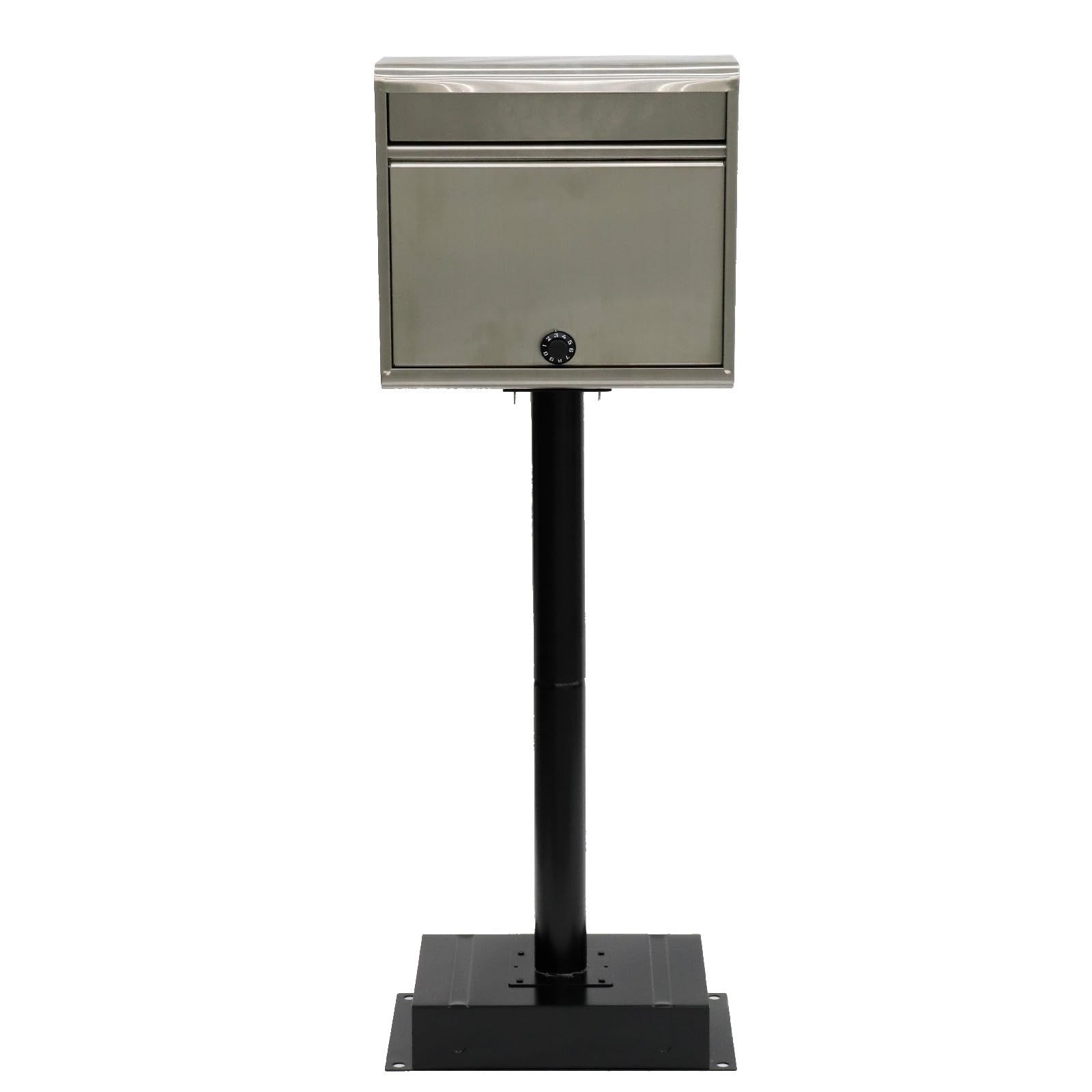 新品 グリーンライフ スタンドポスト 置き型ポスト 郵便受け【日本製ポスト】ステンレス製 A4封筒(角形2号)対応 ダイヤル錠 スリム PH-614D
