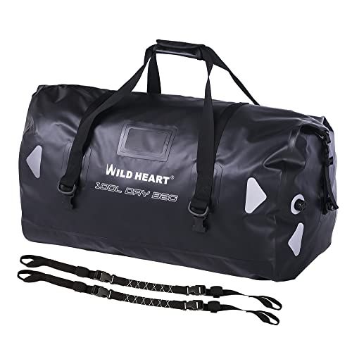 WILD HEART 防水バッグ ダッフルバッグ 40L 66L 100L 溶接シームショルダーストラップ付き バインディングロープ カヤック キャンプ ボート/バイサイクル オートバイドラムバッグ ツーリング シートバッグ オートバイ アウ d68ea7ed