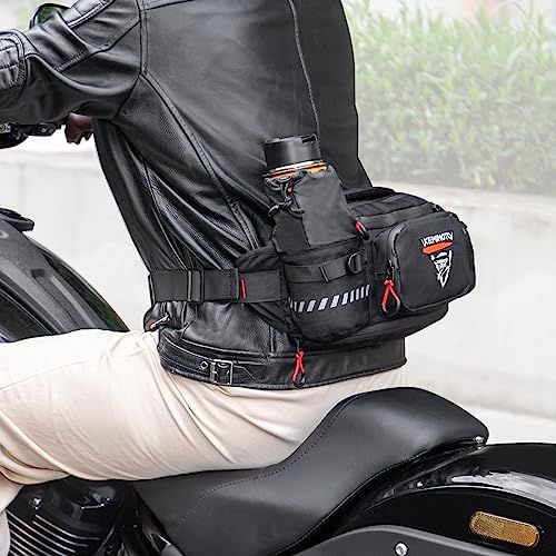 KEMIMOTO バイク ウエストバッグ アウトドア 5L大容量 ヒップバッグ 仕分ポケット内蔵 ウエストポーチ ドリンクホルダー付き 撥水加工 防水 調節可能ベルト 拡張機能あり メンズ/レディースに適合 ツールバッグ アウトドア用as 98b1e9c9
