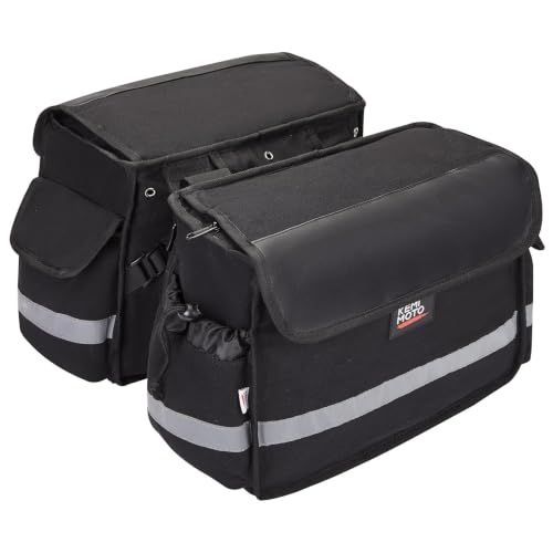 KEMIMOTO バイク バッグ 汎用 サイドバッグ 装着簡単 ツーリングバッグ 撥水 30L バイク用 サイドバッグ 耐久性 オートバイ キャンプツーリング アウトドア 収納 ブラック KM703 発行可as cf7cb5d6