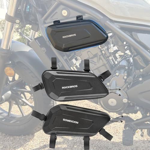WOOGA オートバイ修正ハードシェルサドル防水三角形サイドバッグ 道具袋 3.5 Gal (1.5 L) カーボンルック止水ジッパー 適用車種ホンダREBEL CMX 250 CMX 300 CMX500 CMX 1100 (1ペアバッグ) 4ec090cc