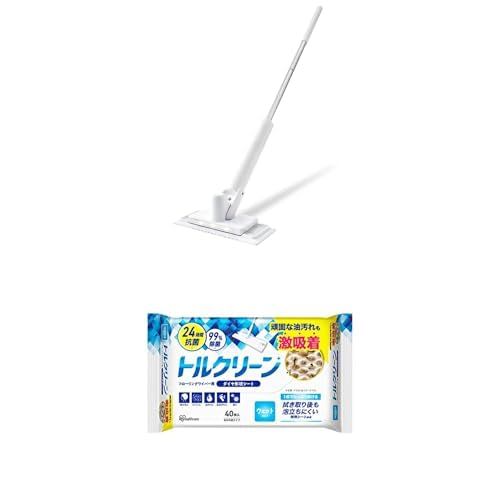 新品 【セット売り】電動モップ(ホワイト)+専用ウェットシート
