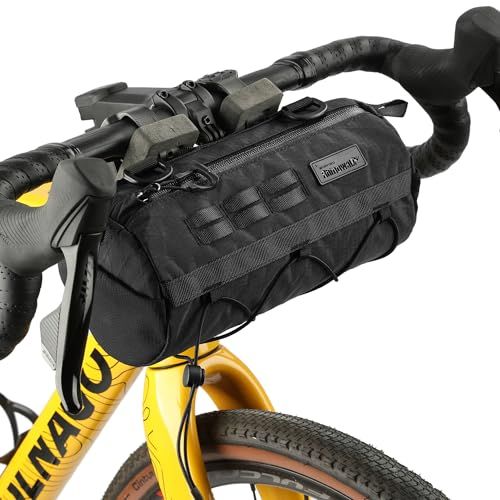 【新品】Rhinowalk(ライノウォーク) 自転車ハンドルバーバッグ 防水 自転車フロントバッグ フレーム収納 ロールバッグ マウンテンバイク 通勤ショルダーバッグ プロ仕様 サイクリングアクセサリー - ブラック cf9504d2
