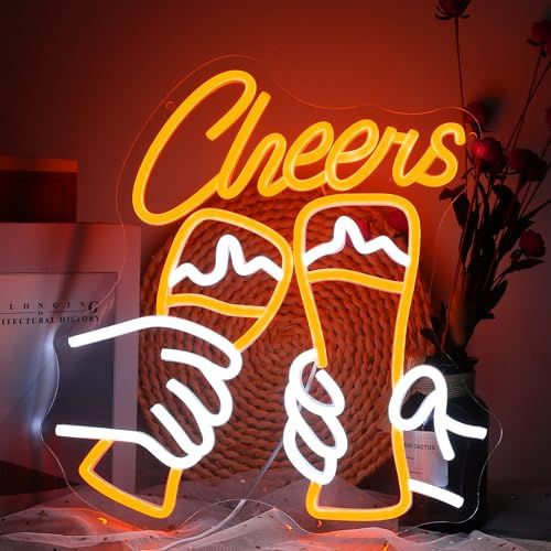 ENUOLI ネオンサイン、ネオンライト、ネオン管、ビール、調光可能、壁掛け、取付簡単、インテリア、誕生日プレゼント、男の子の部屋、店舗、バー、レストラン、喫茶店、居酒屋、USB給電 国内発送