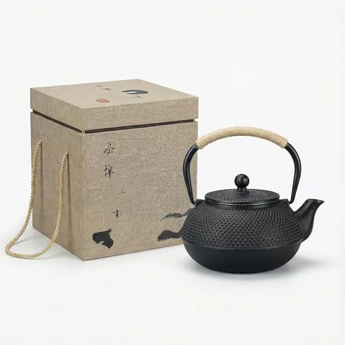 鉄瓶 南部鉄器 急須 IH対応 鉄びん やかん・ケトル 茶こし付き 鉄分補給 直火可 伝統工芸品 贈り物向け 誕生日 結婚 新築 クリスマス 家庭用 業務用 日本語取扱説明書 (単品,600ML)★m 605eef10