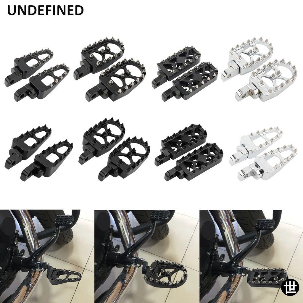 MX ワイドフットペグ オートバイ オフロード フットレスト ペダル ブラッククローム ハーレー スポーツスター 1200 ソフテイル ロッカー