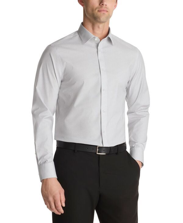 カルバンクライン メンズ トップス シャツ スリムフィット Calvin Klein Mens Dress Shirt Regular Slim FIt Charcoal チャコール
