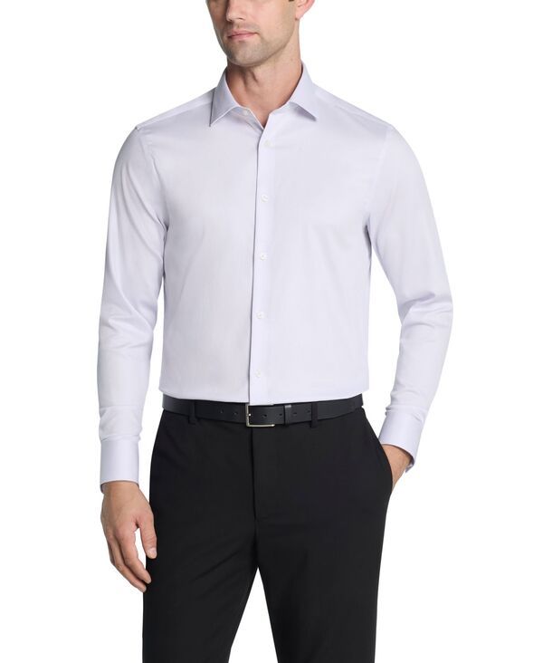 カルバンクライン メンズ トップス シャツ Calvin Klein Mensolid RegularFit Stretch Dresshirt Lavender ラベンダー