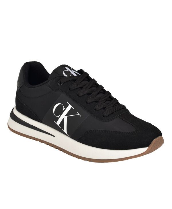 カルバンクライン メンズ シューズ スニーカー レース Calvin Klein Mens Pezrand Casual LaceUp Sneakers Black ブラック