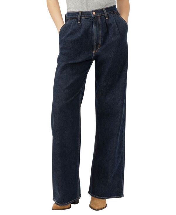 シルバー ジーンズ レディース ボトムス デニムパンツ プリーツ デニム Silver Jeans Co Womens High Rise Pleated Denim Trouser Leg Jean