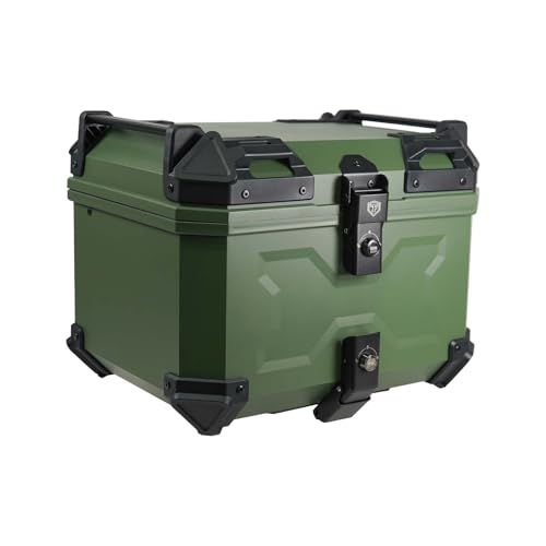 【キャンプツーリングの、お供にも。】 バイク リアボックス ABS 大容量 トップケース 軽量 【JAPAN BRAND】 (グリーン, 45L)as ccb81cce
