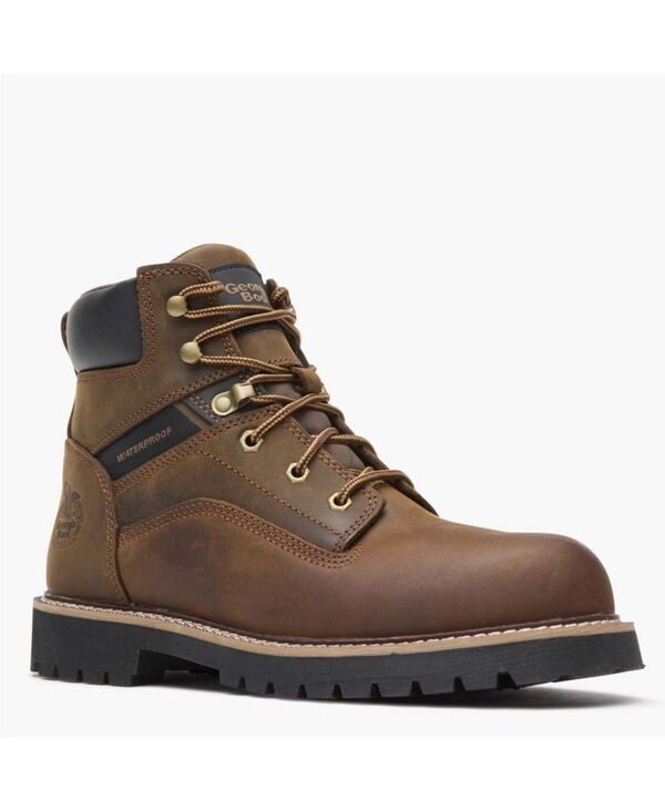 ジョージブーツ メンズ シューズ ブーツ・レインブーツ Tシャツ GEORGIA BOOT Mens Core 37 Steel Toe Waterproof Work Boot Brown ブラウン