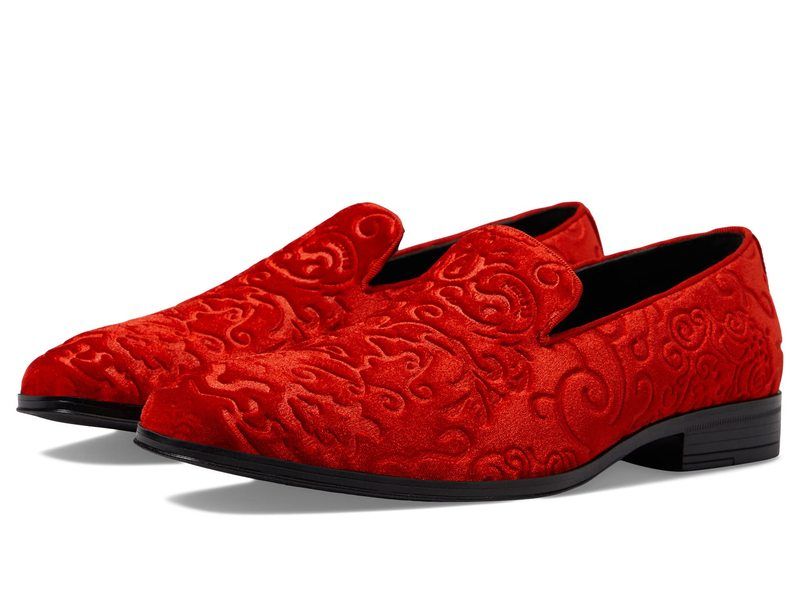 ステイシーアダムス メンズ シューズ スリッポン・ローファー Stacy Adams Saunders Velour SlipOn Red レッド