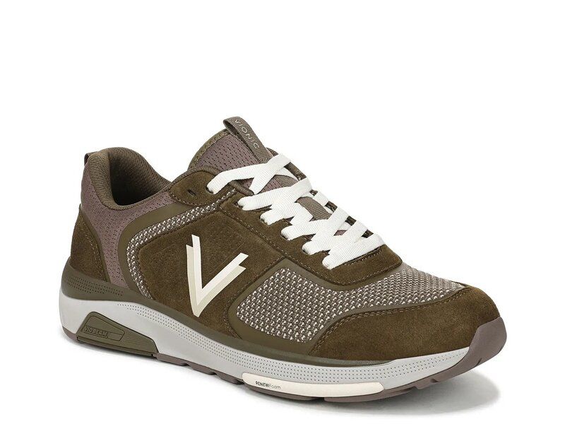 バイオニック メンズ シューズ スニーカー ニット Vionic Walk Stride Knit Sneaker Dark Green グリーン
