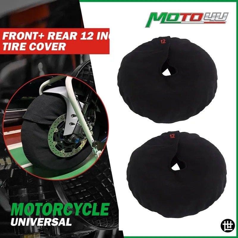 2個 オートバイ 10'/12'/17' ウォーマータイヤカバー ポーラーフリース ウィンドブレイクタイヤカバー ウィンドブレイクホイールタイヤタイ