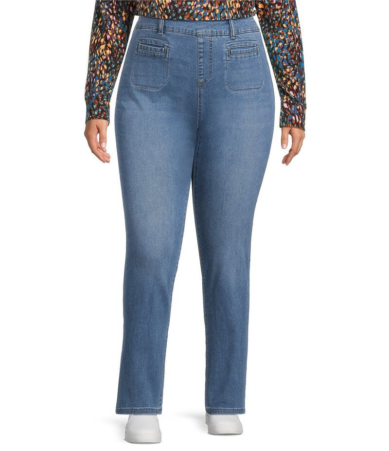 ウエストバウンド レディース ボトムス カジュアルパンツ ストレート プラスサイズ パンツ Westbound Plus High Rise Straight Leg PullOn Pants Ver
