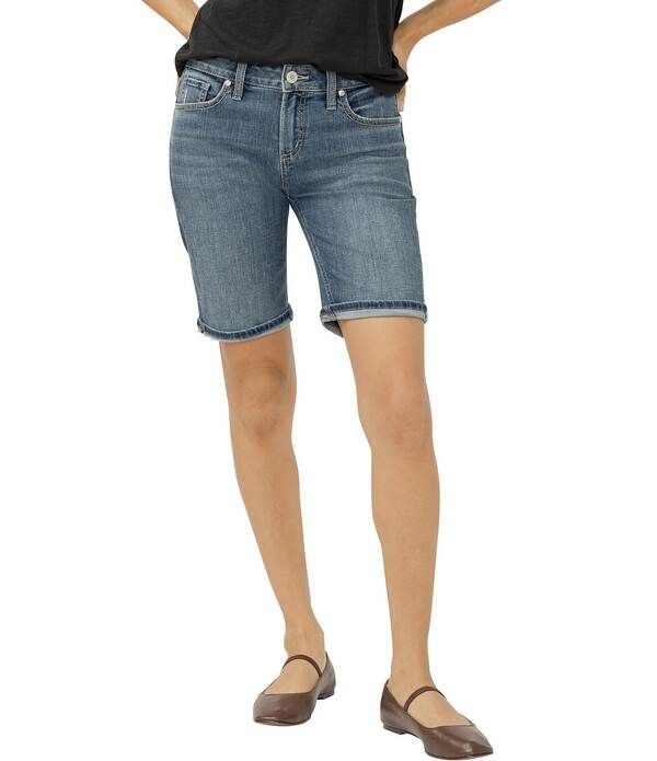 シルバー ジーンズ レディース ボトムス ハーフパンツ・ショーツ ショートパンツ デニム Silver Jeans Co Suki Curvy Fit Denim Bermuda Shortsunbu