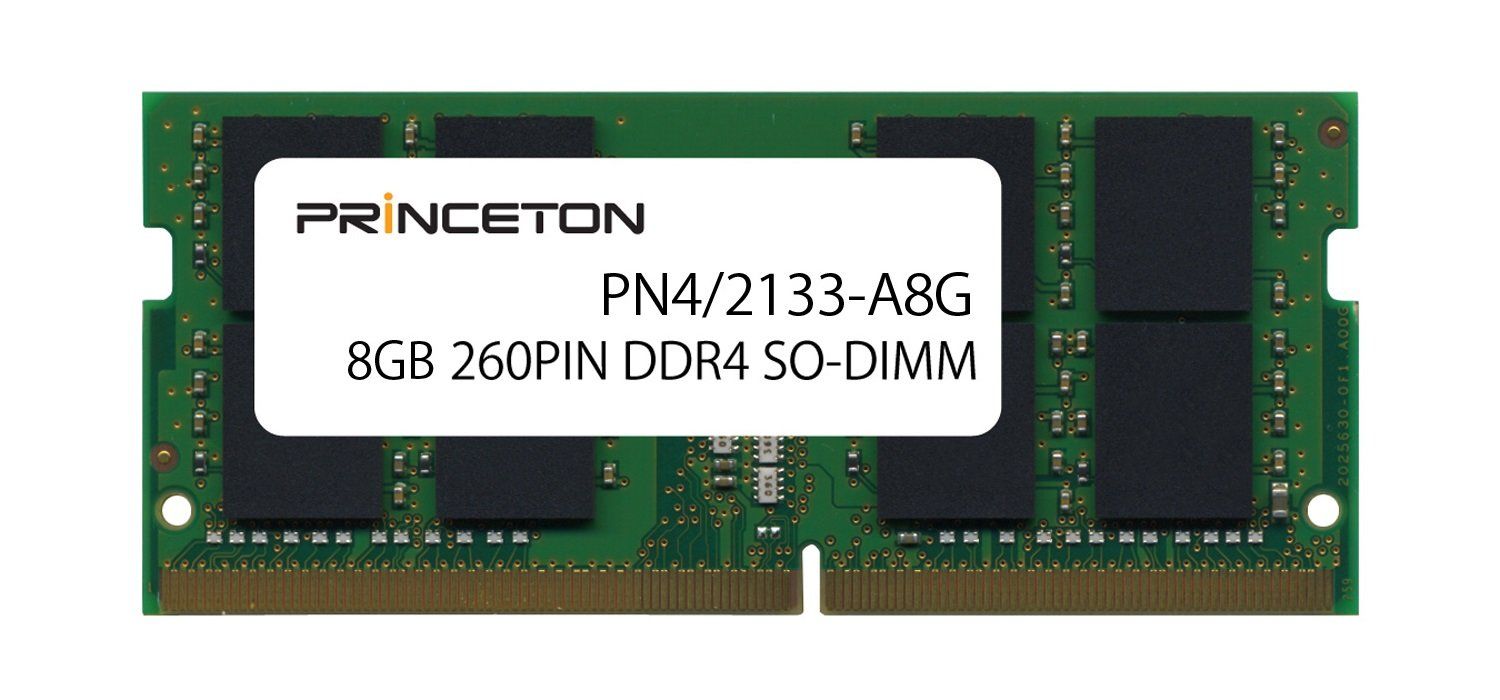 新品 プリンストン DOS/V ノート用メモリ(省電力) 8GB PC4-17000(DDR4-2133) CL=15 260PIN SO-DIMM PDN4/2133-A8G